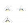KIT - Perfil aluminio CORNER para tiras LED, 1 metro