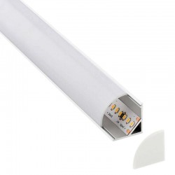 KIT - Perfil aluminio KORK-mini para tiras LED, 1 metro, blanco