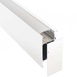 KIT - Perfil aluminio NewWALL para tiras LED, 1 metro, blanco