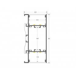 KIT - Perfil aluminio NewWALL para tiras LED, 2 metros