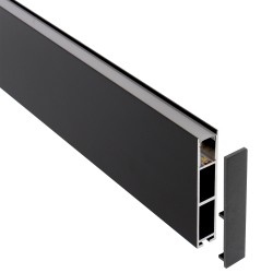 Perfil aluminio PHANTER S1 para tiras LED, 1 metro, negro