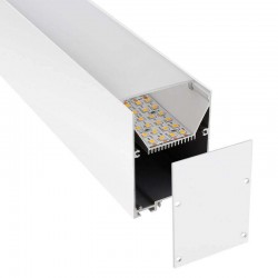 KIT - Perfil aluminio SERK para tiras LED, 1 metro, blanco