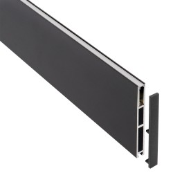 Perfil aluminio PHANTER S3 para tiras LED, 1 metro, negro
