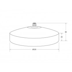BASE Baround pie Acero Lacado Blanco Ø225mm