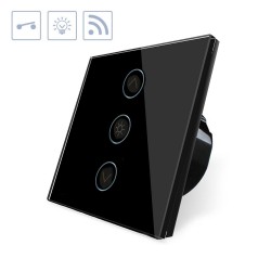 Interruptor táctil con regulador  Dimmer WiFI-Voz, negro