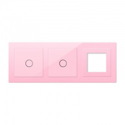 Frontal 3x cristal rosa, 1 hueco + 2 botones