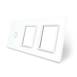 Frontal 3x cristal blanco, 2 huecos + 1 botón