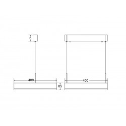 Luminaria colgante CUBE UP 50W, 400X400mm, CCT regulable