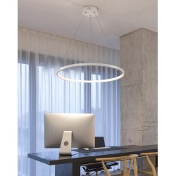 Luminaria colgante ELIX, 60W, blanco, Ø57+38cm