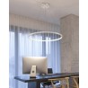 Luminaria colgante ELIX, 60W, blanco, Ø57+38cm