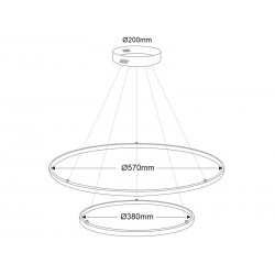 Luminaria colgante ELIX, 60W, blanco, Ø57+38cm