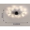 Lámpara Fireworks Led, 20W+4W, Ø105cm, CCT, antracita + mando