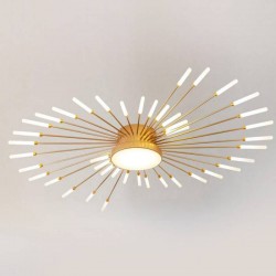 Lámpara Fireworks Led, 42W+8W, Ø128cm, CCT, gold + mando