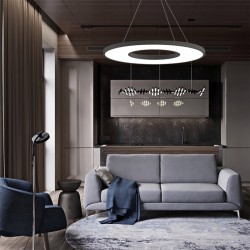 Lámpara colgante BERING 70W, negro, Triac regulable, Ø80cm