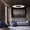 Lámpara colgante BERING 70W, negro, Triac regulable, Ø80cm