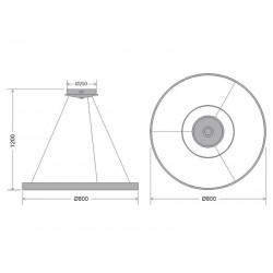 Lámpara colgante BERING 70W, negro, Triac regulable, Ø80cm