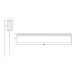 Lámpara LED Metacrilato PROLUX, 30W, 120cm