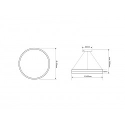 Luminaria colgante RING 28W, Ø40cm