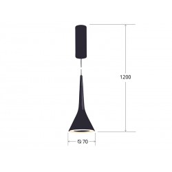 Lámpara colgante DARR, 10W, negro