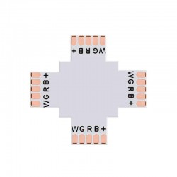 Conector X para tiras RGBW 5 Pin - 12mm