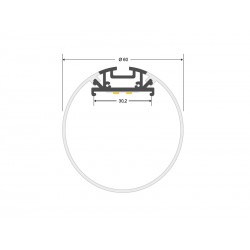 Lámpara colgante BAROUND, 40W, 150cm, 0-10V