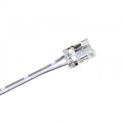 Conector Transparente cable 15cm para tiras LED COB + SMD - 8mm