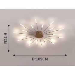 Lámpara Fireworks Led, 20W+4W, Ø105cm, CCT, gold + mando