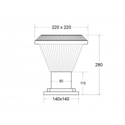 Farola LED Solar VILLA S3 UFO 60W, CCT+RGB