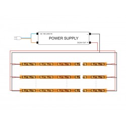 Tira LED Monocolor SMD2835, ChipLed Samsung, DC24V, 5m (168Led/m), 100W, CRI 90 - IP20