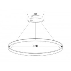Luminaria colgante RING UP 100W, Ø800mm, CCT regulable