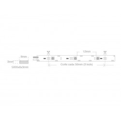 Tira LED SMD3528, DC12V, 5m (60 Led/m), ROSA - IP20