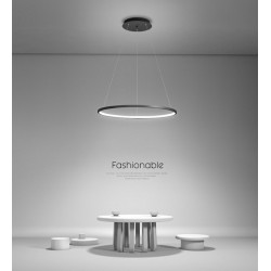 Luminaria colgante ELIX, 60W, negro, Ø57+38cm