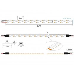 Tira LED Monocolor SMD2835, ChipLed Samsung, DC24V, 5m (120Led/m), 100W, IP20