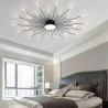Lámpara Fireworks Led, 30W+8W, Ø128cm, CCT, antracita + mando