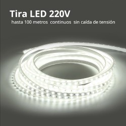 Tira LED 220V SMD5050, 60Led/m, RGB, carrete 50 metros + controlador MiBoxer + mando