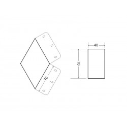 Unión doble 60° negra para luminaria lineal MOD