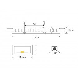 Tira LED 220V SMD2835, 60Led/m,  1 metro