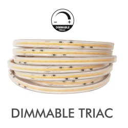 Tira LED 220V COB, 640Led/m, 15W/m, 12,5cm corte, 50 metros. Regulable Triac