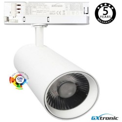 Foco LED ZOLTAR carril Trifásico, 34-40W, CRI92, UGR13, blanco