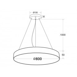 Kramfor BIG Suspend, 70W, Ø80cm, CCT, negro