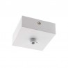 Florón cuadrado blanco, 80x80mm, Ø6mm