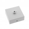 Florón cuadrado blanco, 80x80mm, Ø6mm