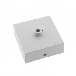 Florón cuadrado blanco, 80x80mm, Ø6mm
