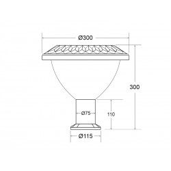 Farola LED Solar VILLA S1 UFO 60W, CCT+RGB