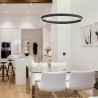 Lámpara colgante RINGEND 38W, negro, Triac regulable, Ø60cm