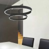 Lámpara colgante RINGEND 38W, negro, Triac regulable, Ø60cm