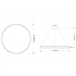 Lámpara colgante RING 73W, negro, Triac regulable, Ø100cm