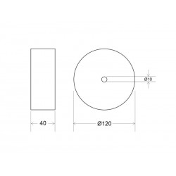 Florón redondo blanco, Ø120mm