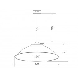 Lámpara colgante INDUSTRIAL LAMP blanco Housing 120º Ø485mm