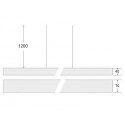 Lámpara colgante MOD SUSPEND, driver Lifud, 30W, 150cm, blanco